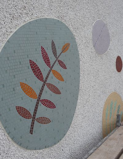 Joanna Kessel, Macmillan, installing mosaics